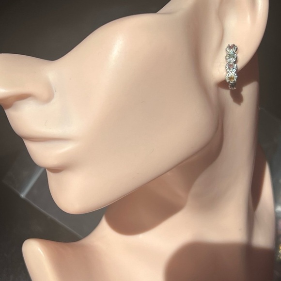 Multicolor natural tourmaline earrings new with silver plating #285 - Picture 10 of 13